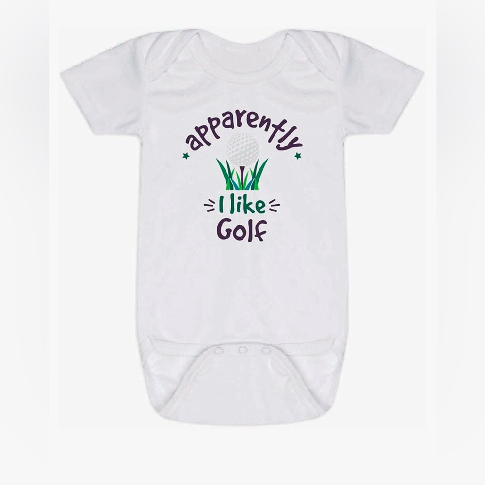 ChalkTalk Sports “Apparently I Like Golf” Onesie, Size Newborn